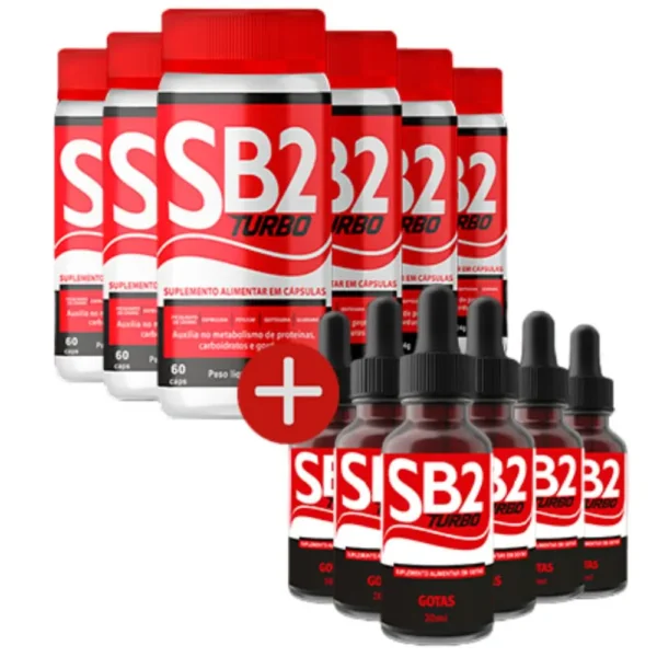 6 Sibutramina Turbo 60 Cápsulas + 6 Gotas 30 ml – Suporte Completo para Dietas