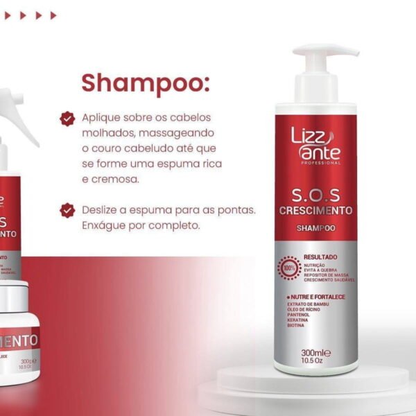 Kit SOS Crescimento Capilar 6 Produtos Shampoo + Máscara + Tônico + 1 Brinde - Image 3