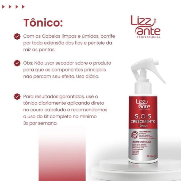 Kit SOS Crescimento Capilar 6 Produtos Shampoo + Máscara + Tônico + 1 Brinde - Image 5